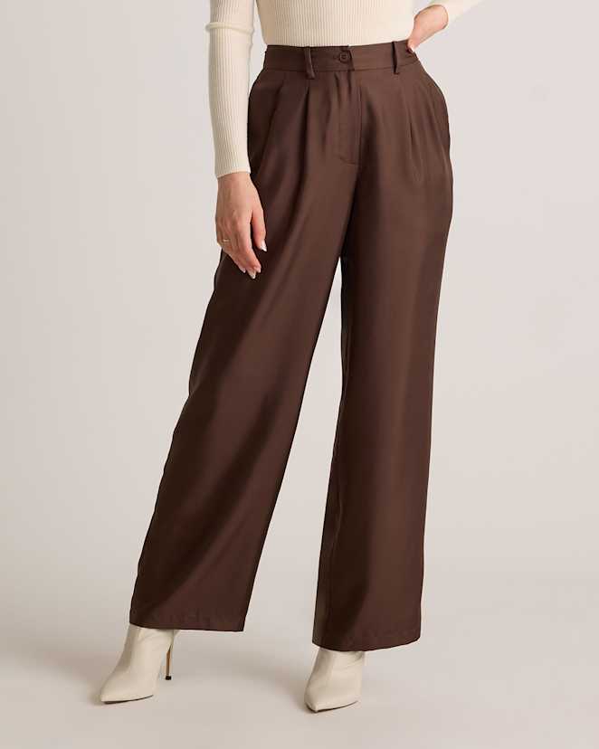 Hot Fudge 100% Silk Twill Trouser