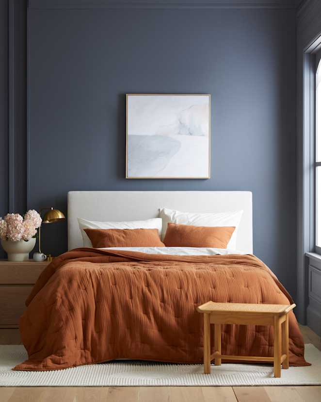 Terracotta Organic Airy Gauze Dream Quilt Set