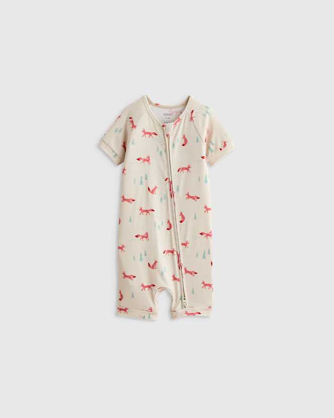 Fox Bamboo Shortie Onesie Pajama