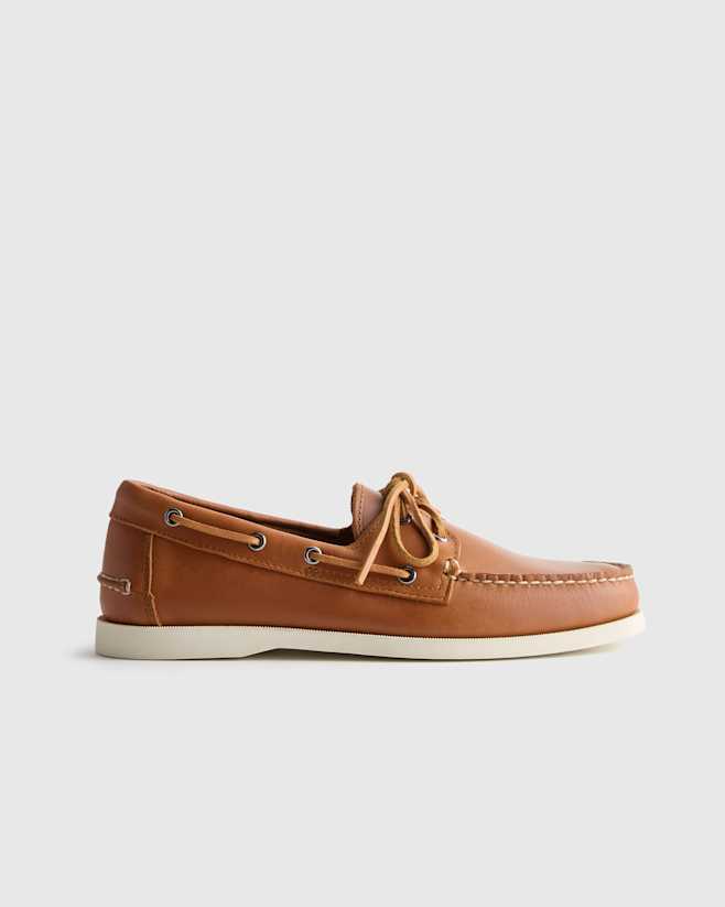Peanut Water Resistant Leather Boat Shoe