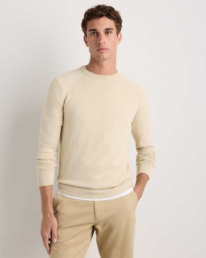 Natural Alpaca-Wool Crewneck Sweater