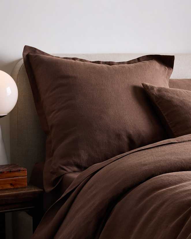 Espresso European Linen Euro Sham