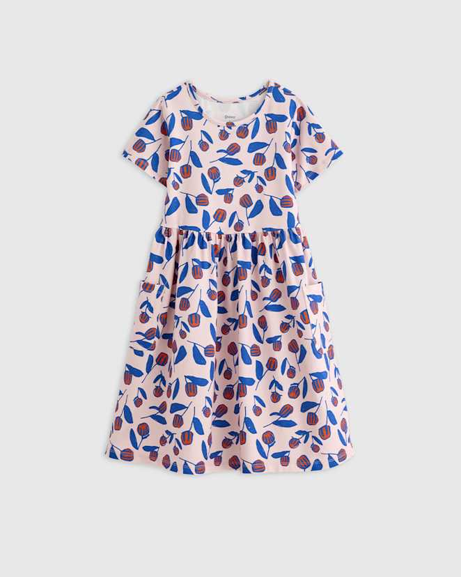 Flower Buds Organic Cotton Fit and Flare Pocket Dress