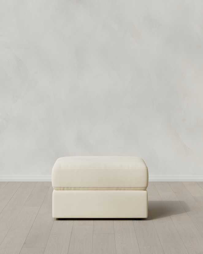 Ivory Ashford Deep Seat Ottoman in Performance Velvet