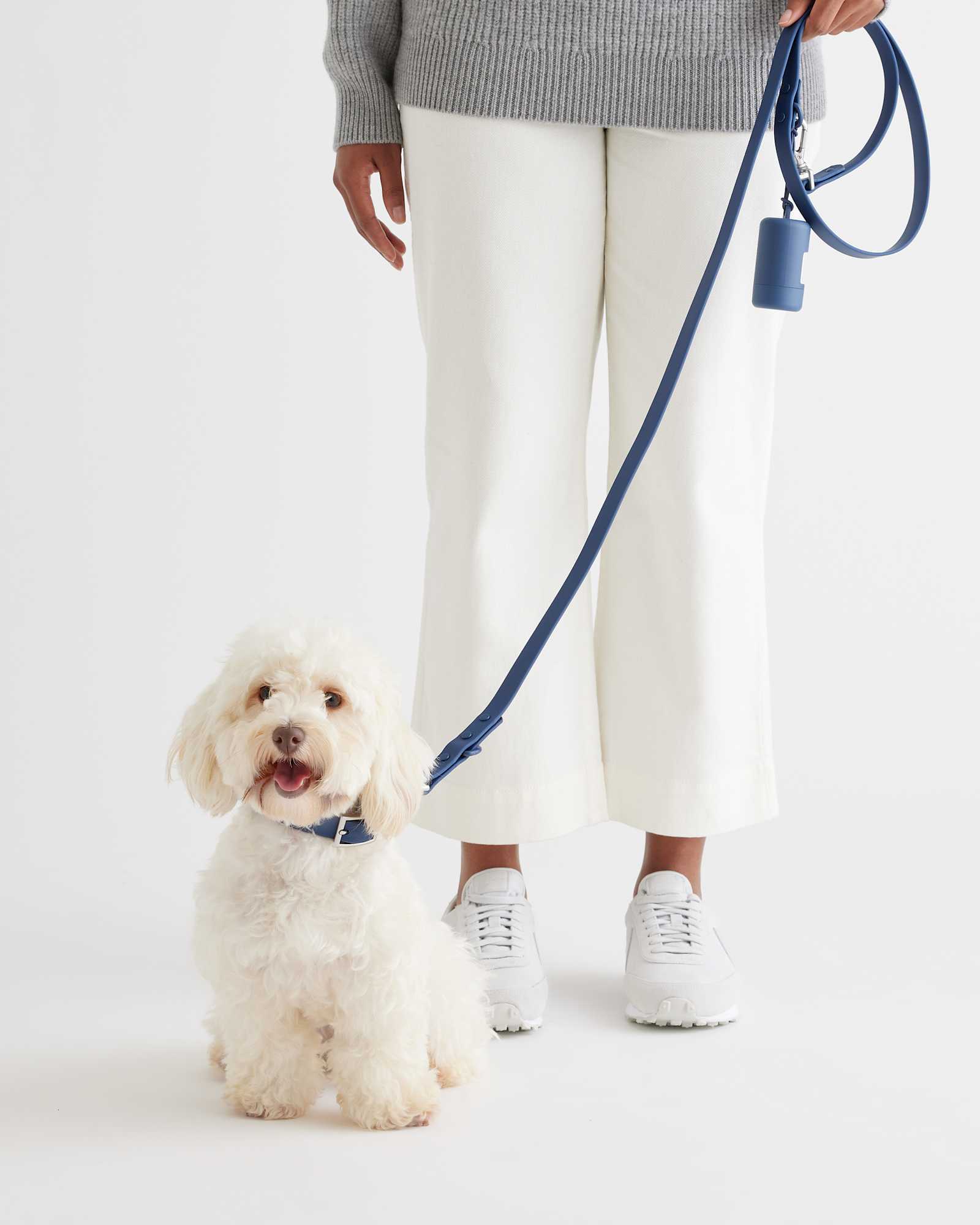navy Flex-Poly Dog Leash