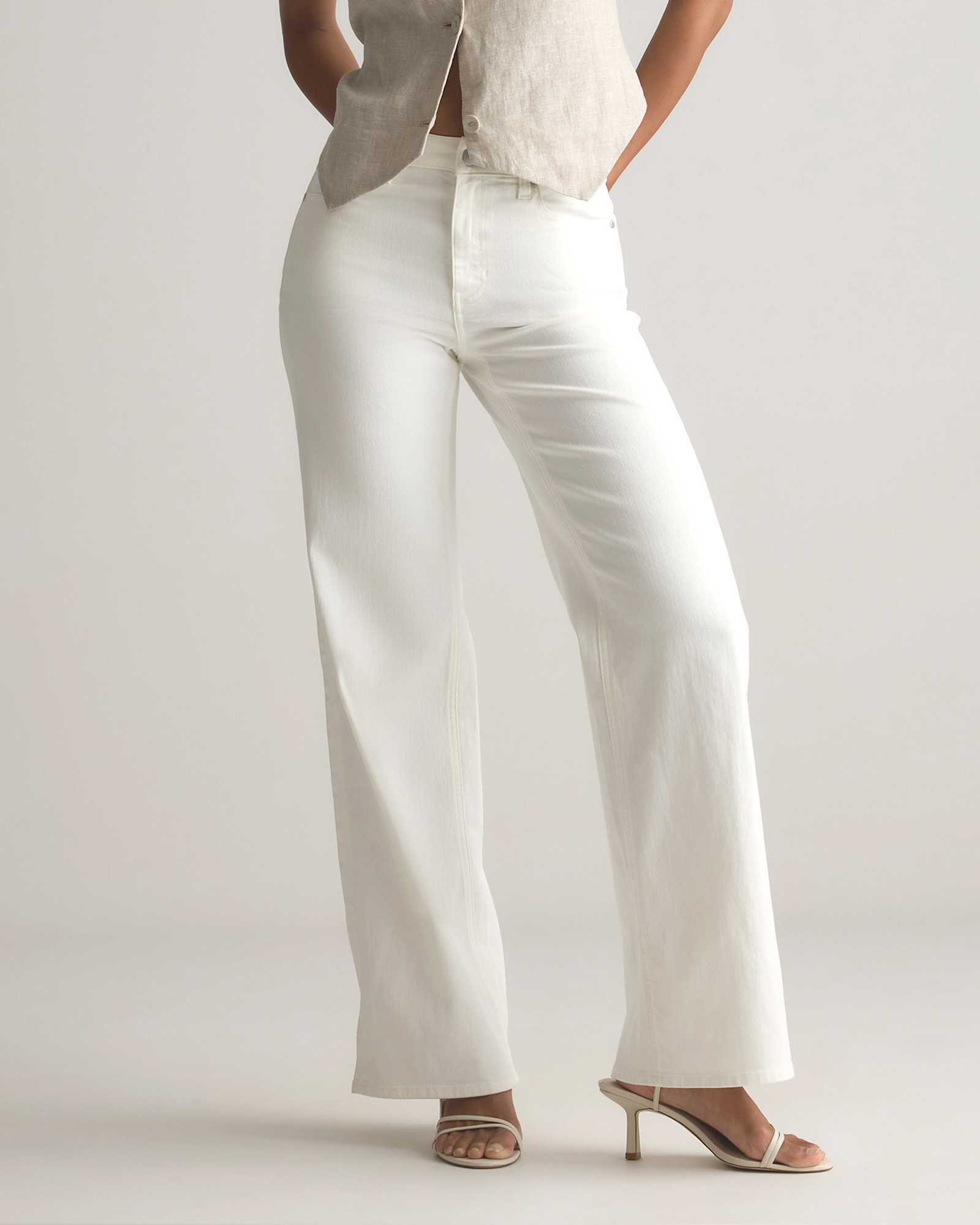 cloud-white Bella Stretch Wide Leg Jeans