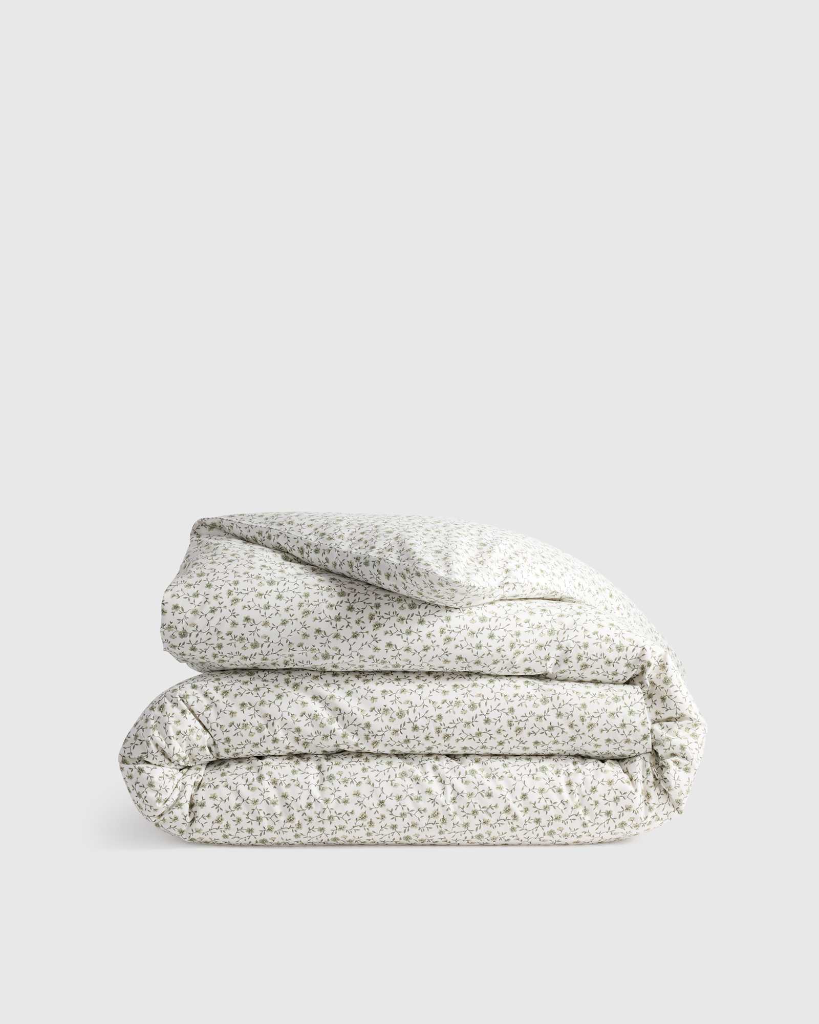 Green Florette Organic Crisp Percale Floral Duvet Cover