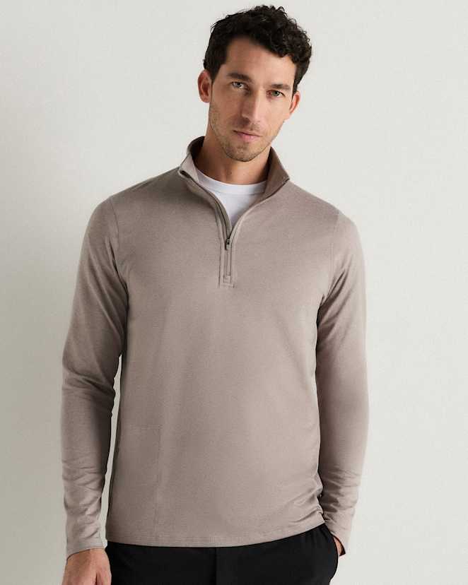 Heather Morel Grey Flowknit Performance Half-Zip