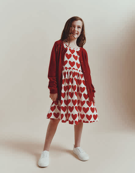 Red Hearts Organic Cotton Skater Dress