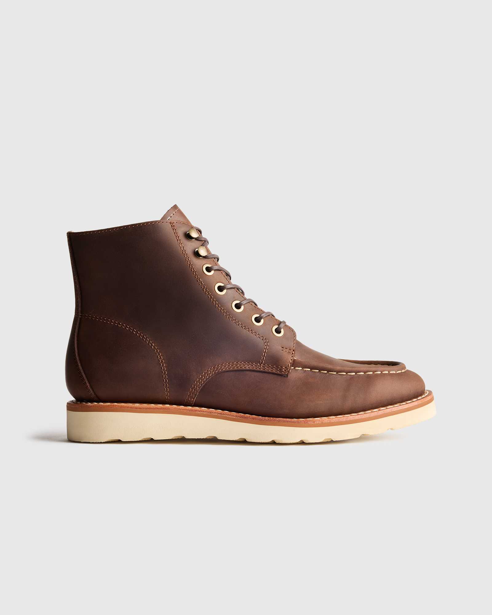 Cafe Crafted Leather Moc Toe Boot