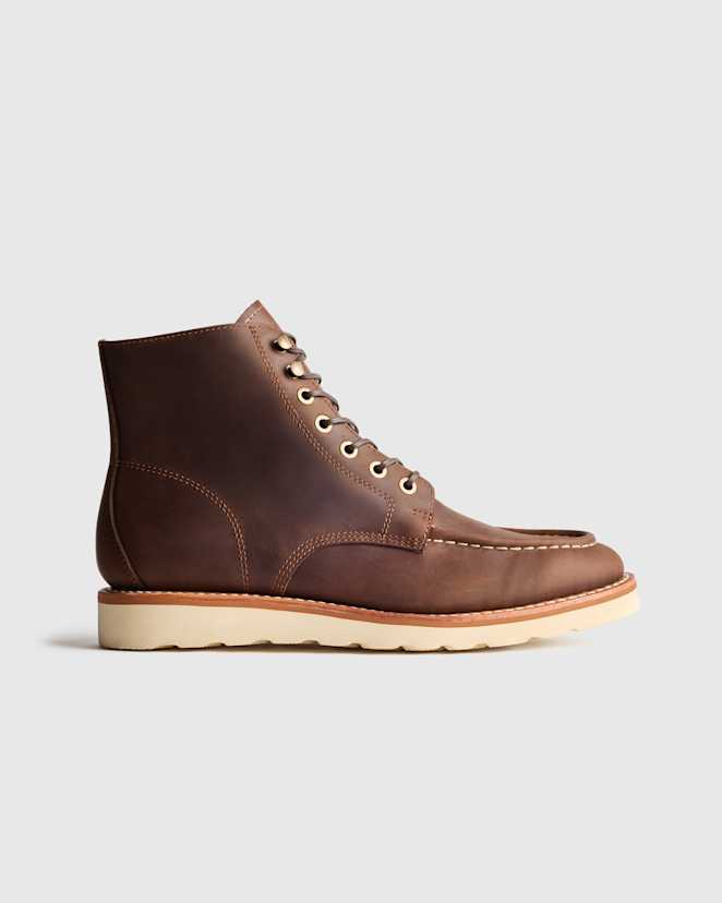 Cafe Crafted Leather Moc Toe Boot