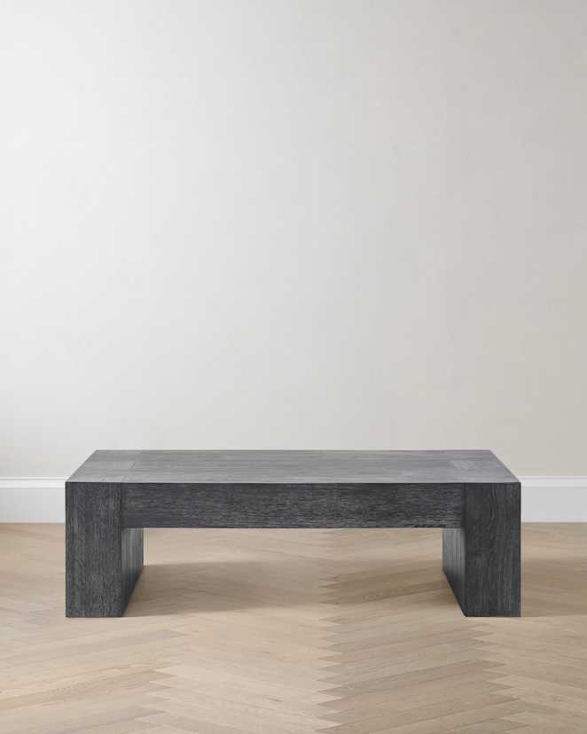 Black Reclaimed Oak Waterfall Coffee Table