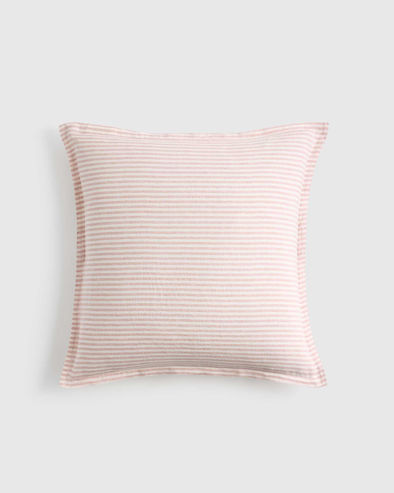 Dusty Mauve/White Stripe European Linen Stripe Euro Sham