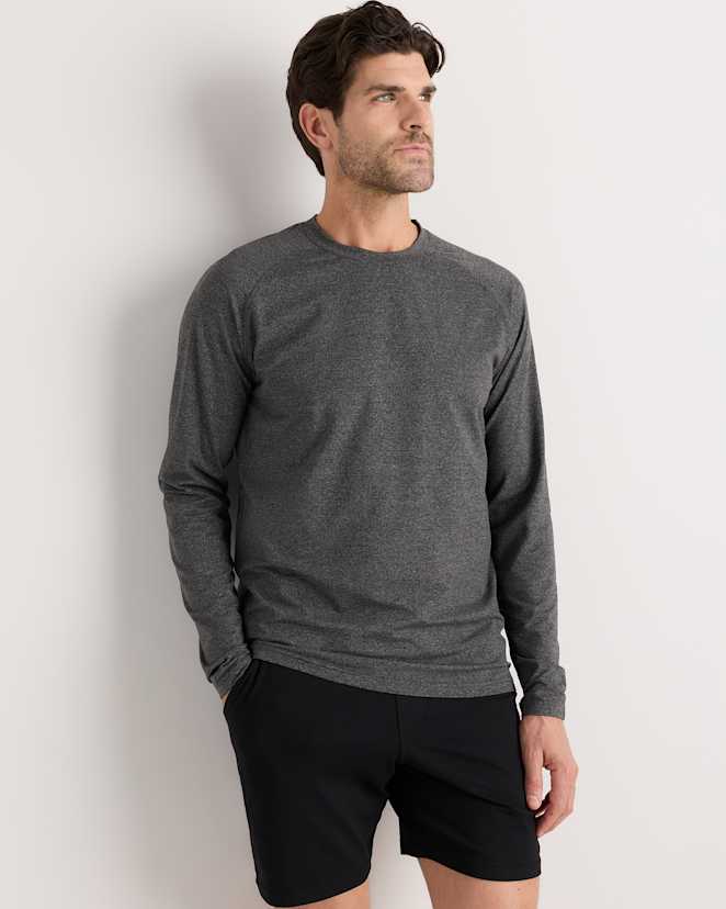 Charcoal Flowknit Breeze Performance Long Sleeve Tee