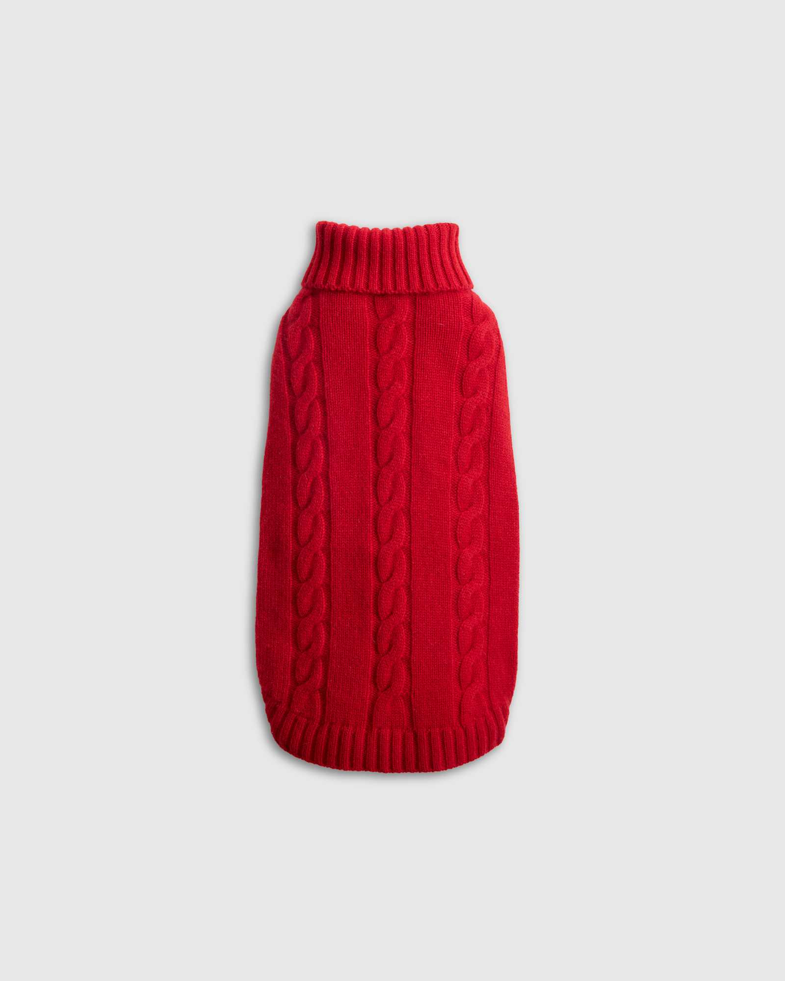varsity-red Mongolian Cashmere Cable Knit Dog Sweater