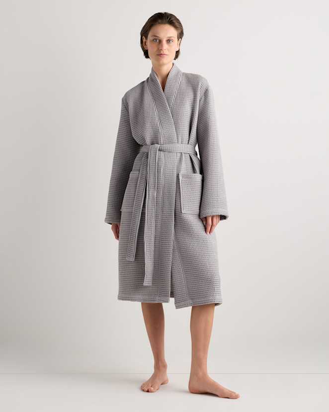 Grey Organic Turkish Waffle Robe