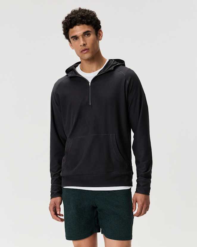 Black Flowknit Performance Half-Zip Hoodie