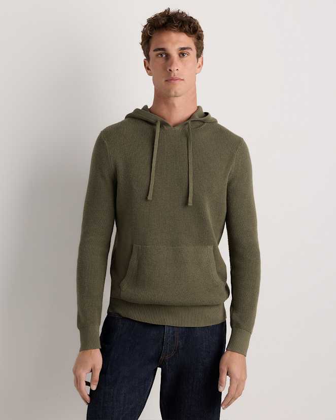 Bayberry Olive Organic Cotton Cashmere Waffle Hoodie