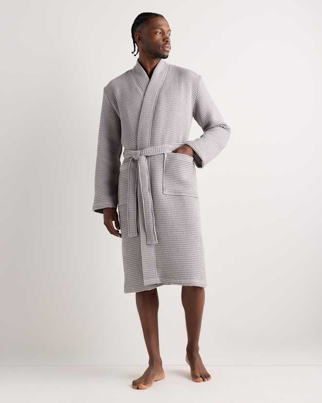 Grey Organic Turkish Waffle Robe
