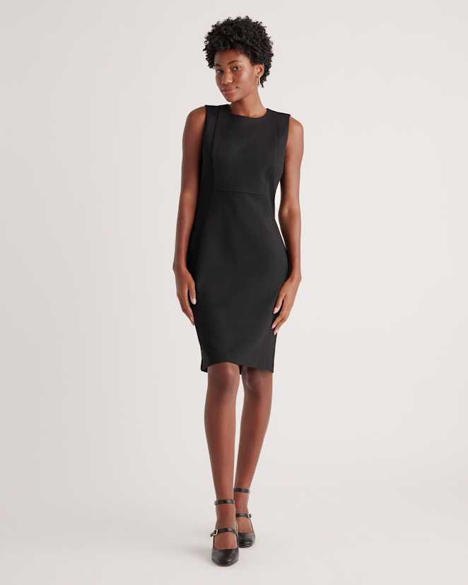 Black Ultra-Stretch Ponte Sleeveless Dress