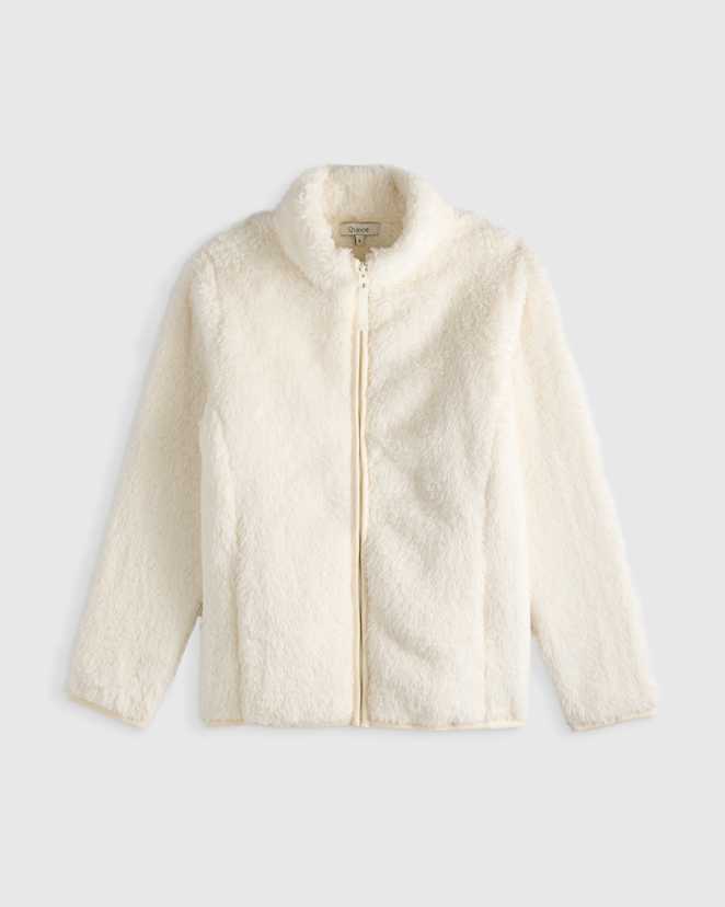Ivory Recycled Sherpa Fleece Jacket