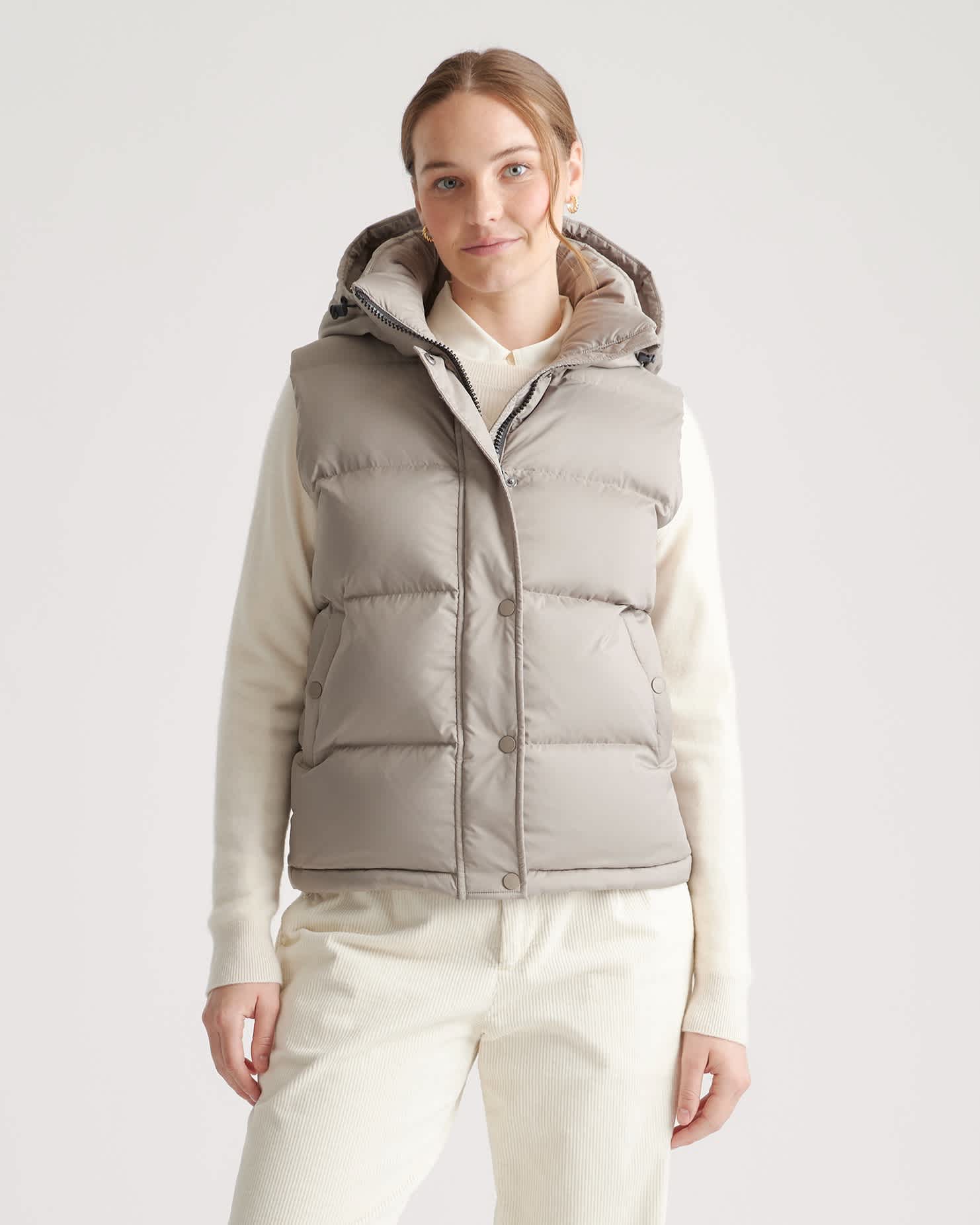 stone-taupe Responsible Down Puffer Vest