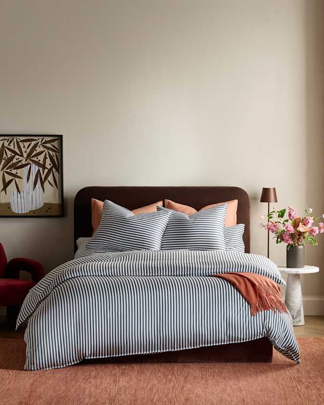 Tailored Stripe Nightfall Bamboo Stripe Deluxe Bedding Bundle