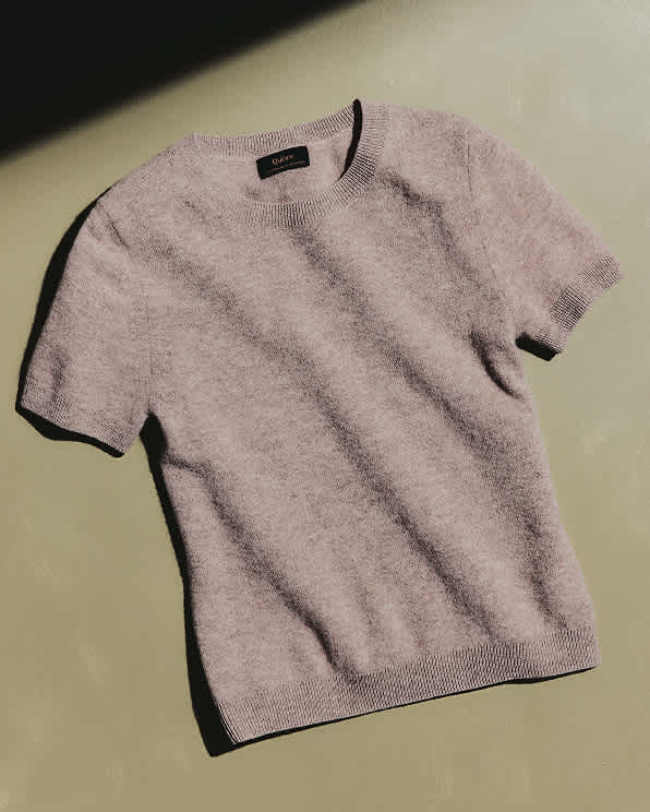 Oatmeal T-shirt en cachemire de Mongolie
