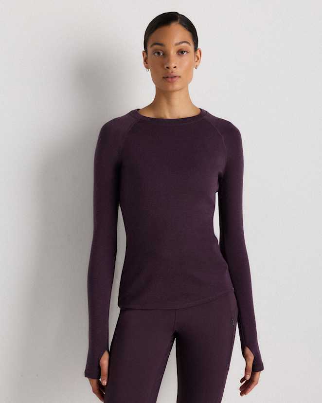 Deep Orchid Purple 100% Merino Wool Cold Weather Base Layer Crew