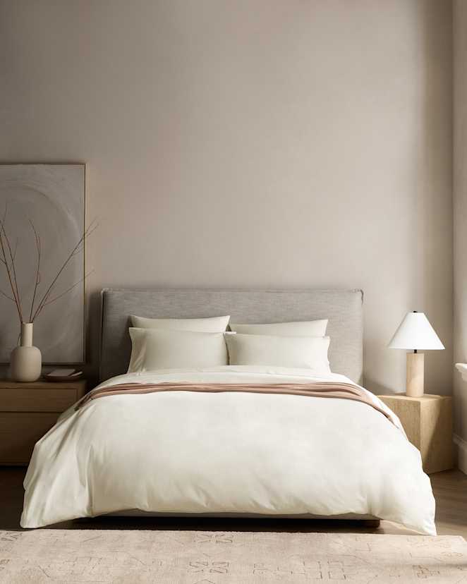Ivory Classic Organic Percale Deluxe Bedding Bundle