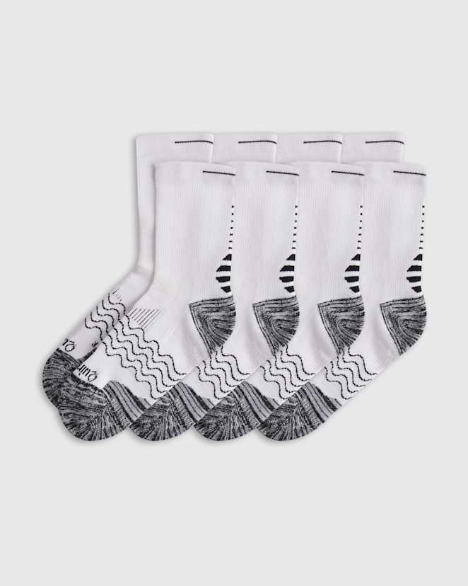 White Performance Running Crew Socks (4-Pack)