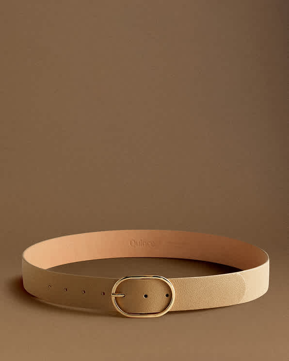 Mushroom Cleo Oval European Leather Belt