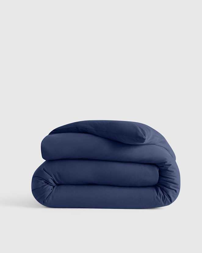 Navy Organic Jersey Duvet Cover