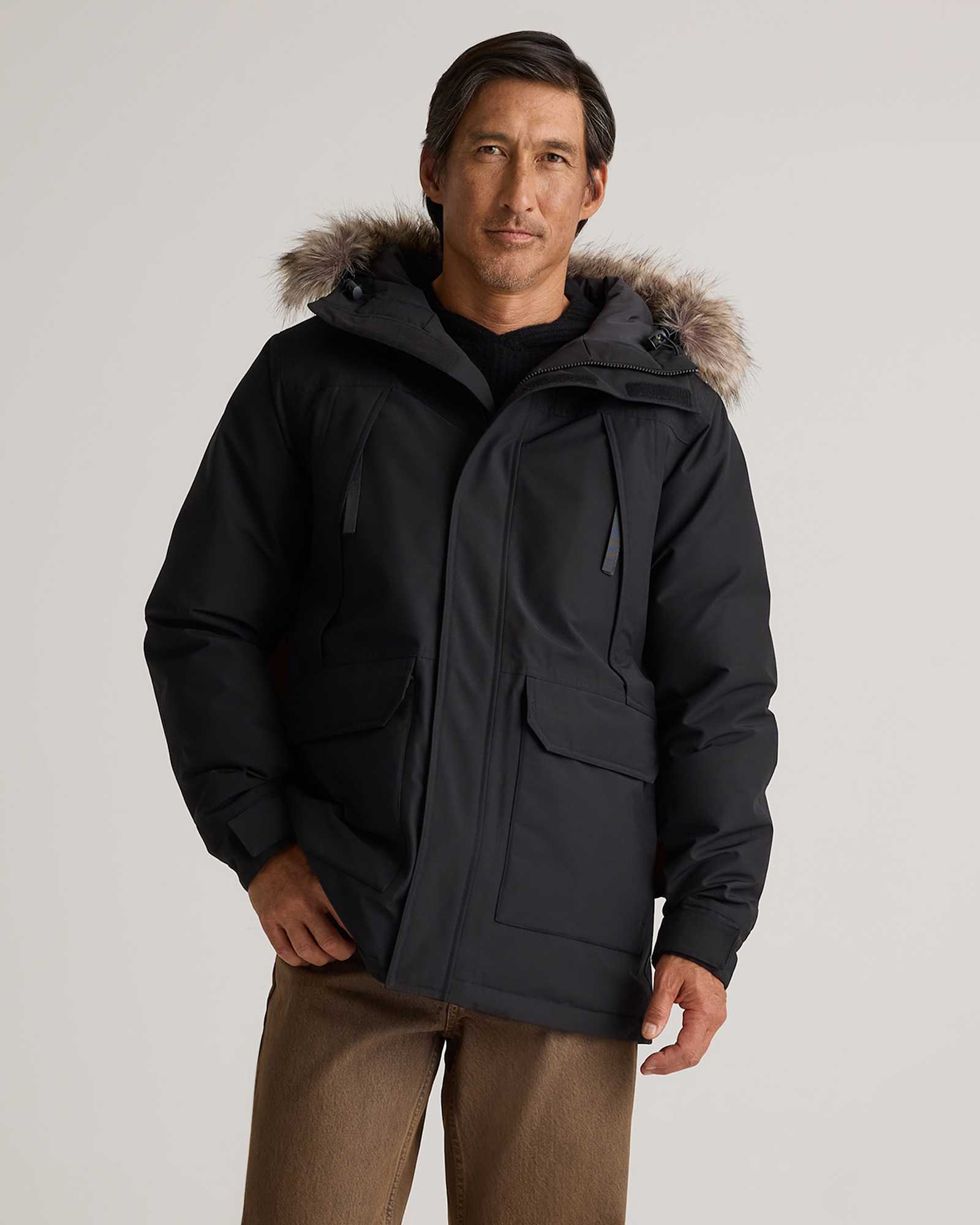 black Responsible Down Hooded Parka