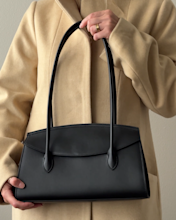 Italian Leather Double Strap Shoulder Bag Black Rose Brashkis 4x5 Thumbnail (2)