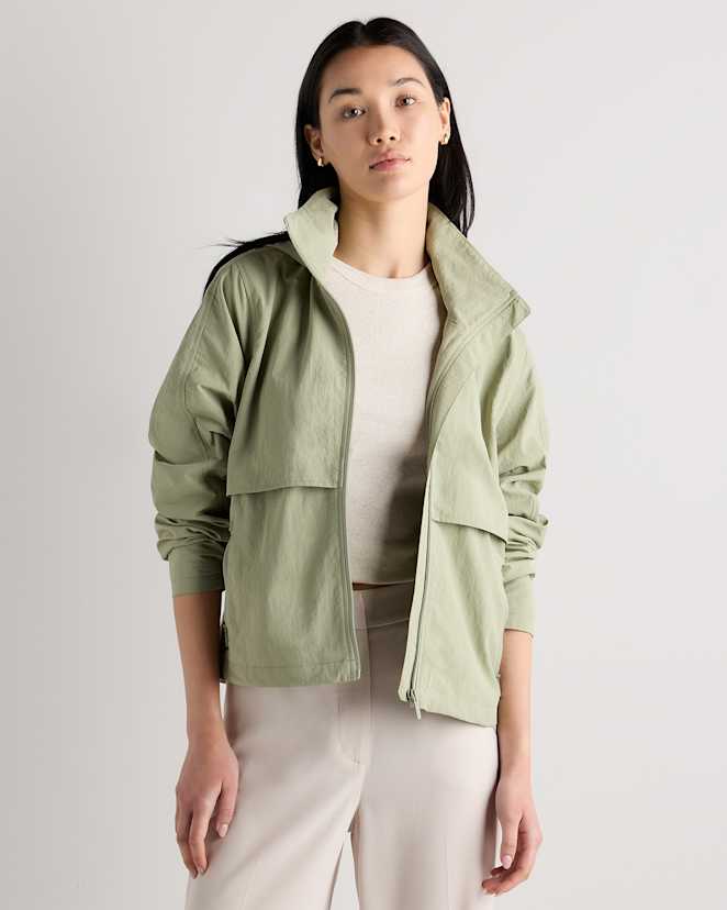 Tea Green Water Repellent Windbreaker Jacket