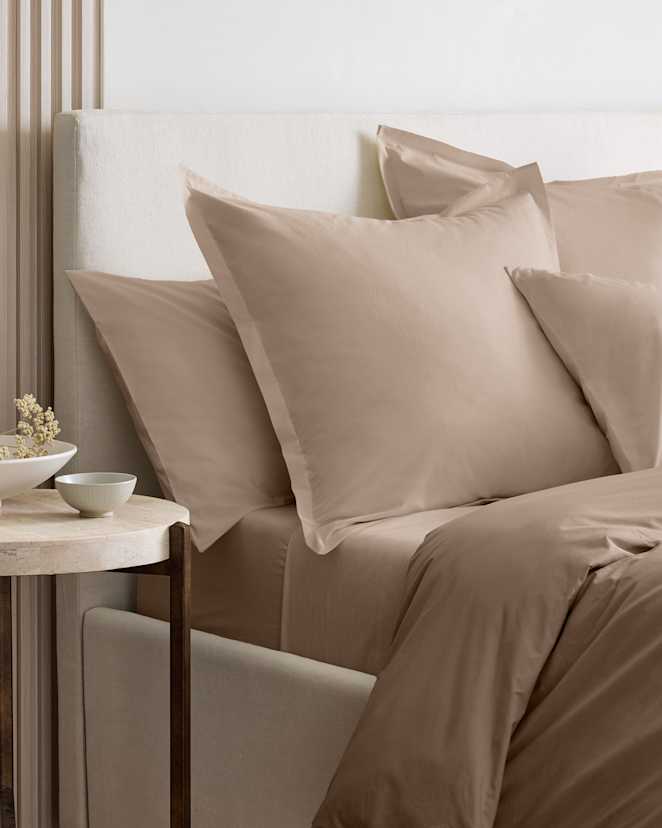 Toffee Organic Brushed Cotton Euro Sham