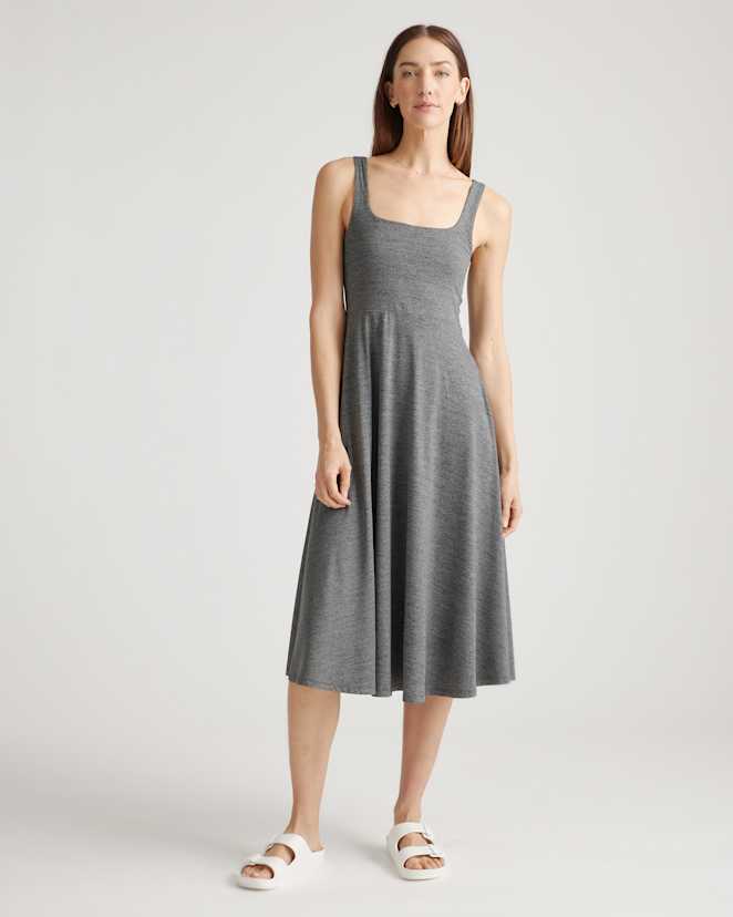 Charcoal Flowknit Breeze Fit & Flare Dress