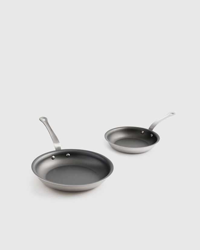 No Color 5-Ply Stainless Steel Nonstick Cookware: 2-Piece Frying Pan Set: 8" & 10"
