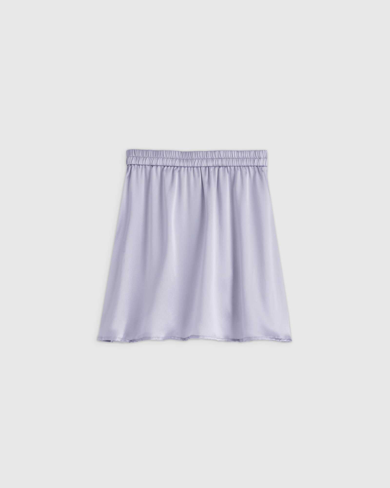 grey-lilac 100% Washable Silk Mini Skirt