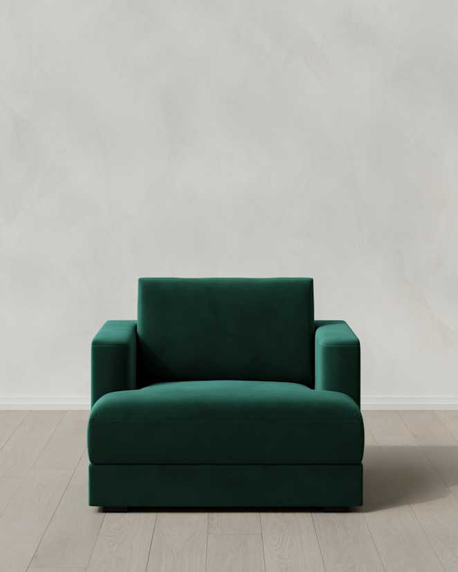 Spruce Sierra Curved Arm Accent Chair in Performance Velvet