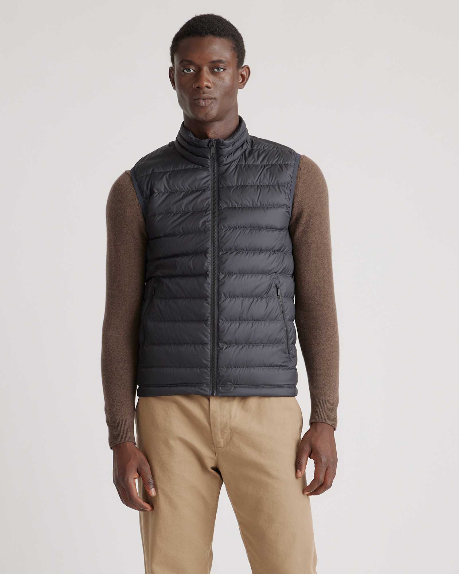 black Lightweight Down Packable Puffer Vest