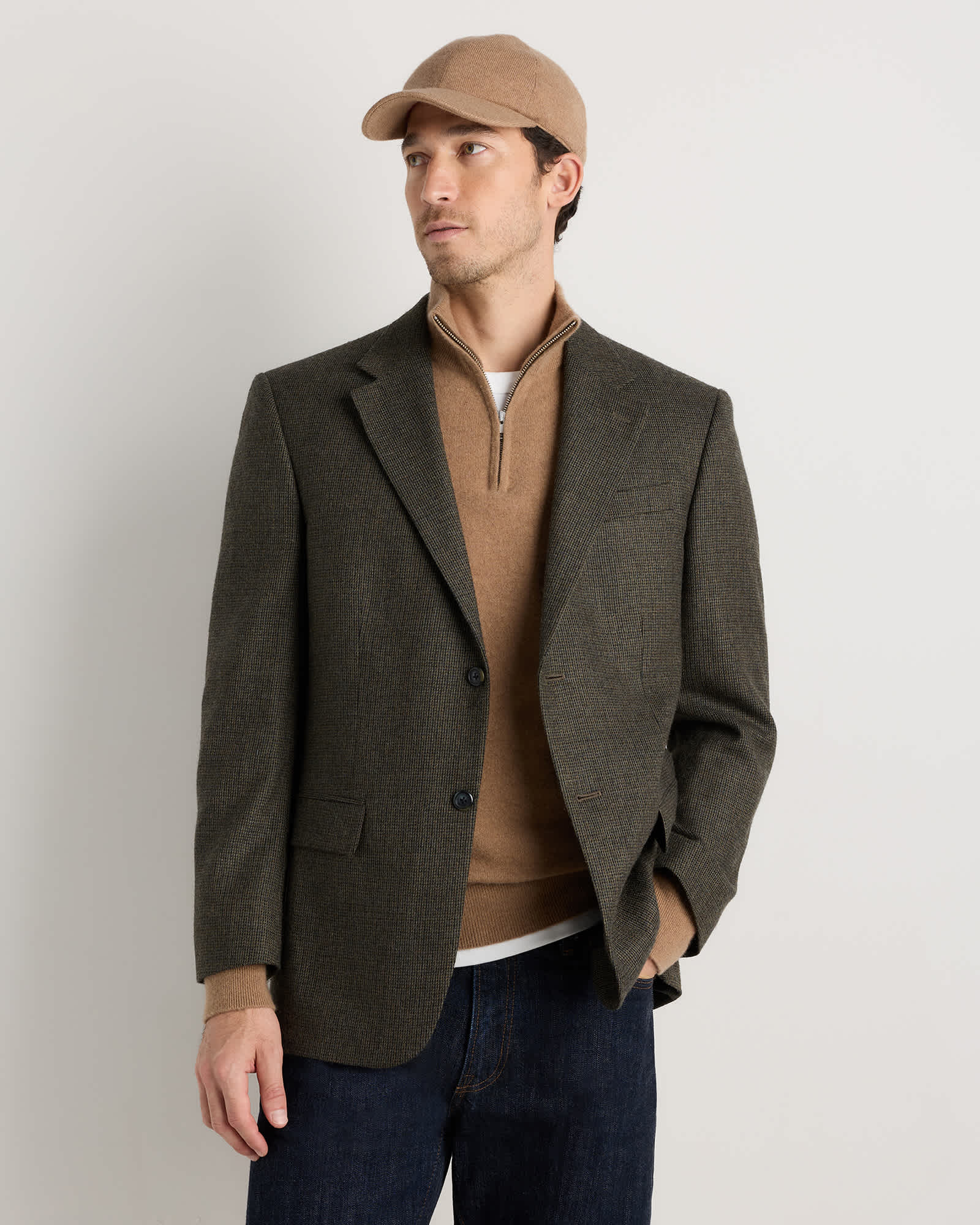 teak Cashmere Baseball Cap