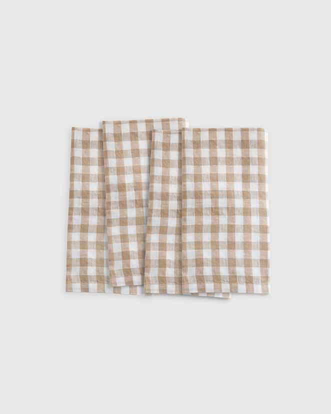 Cafe European Linen Gingham Napkins (Set of 4)