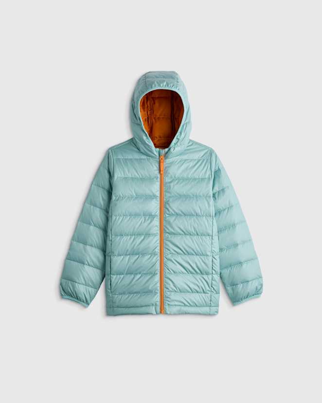 Blue Moon Lightweight Down Hooded Puffer Jacket