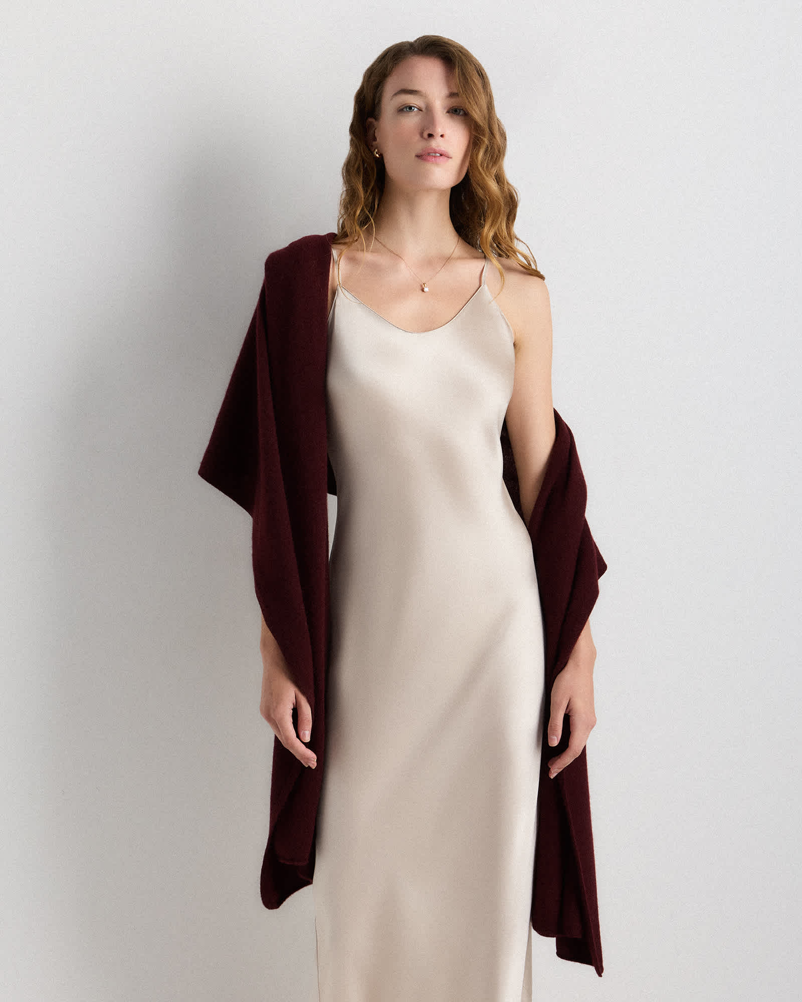 W-JKT-5-RBURG-02 EDITED Rich Burgundy Mongolian Cashmere Wrap