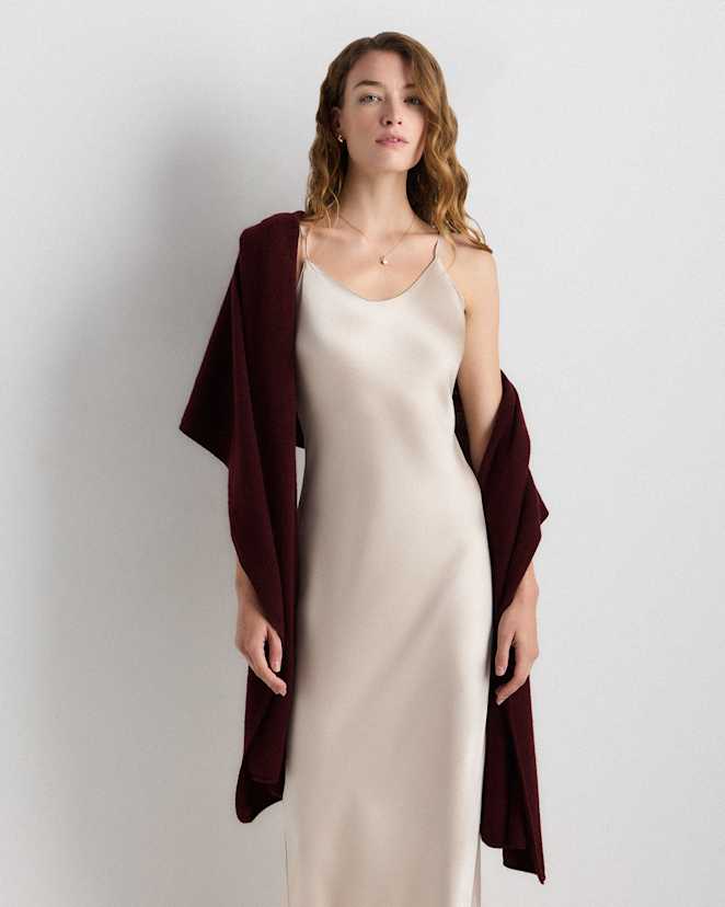 Rich Burgundy Mongolian Cashmere Wrap