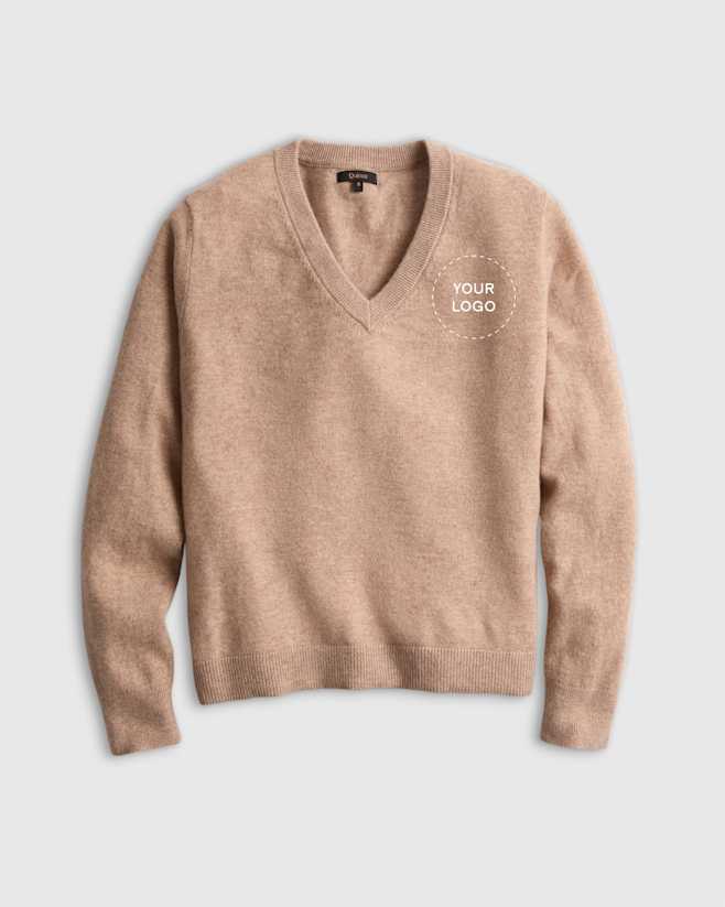 Oatmeal Mongolian Cashmere V-Neck Sweater