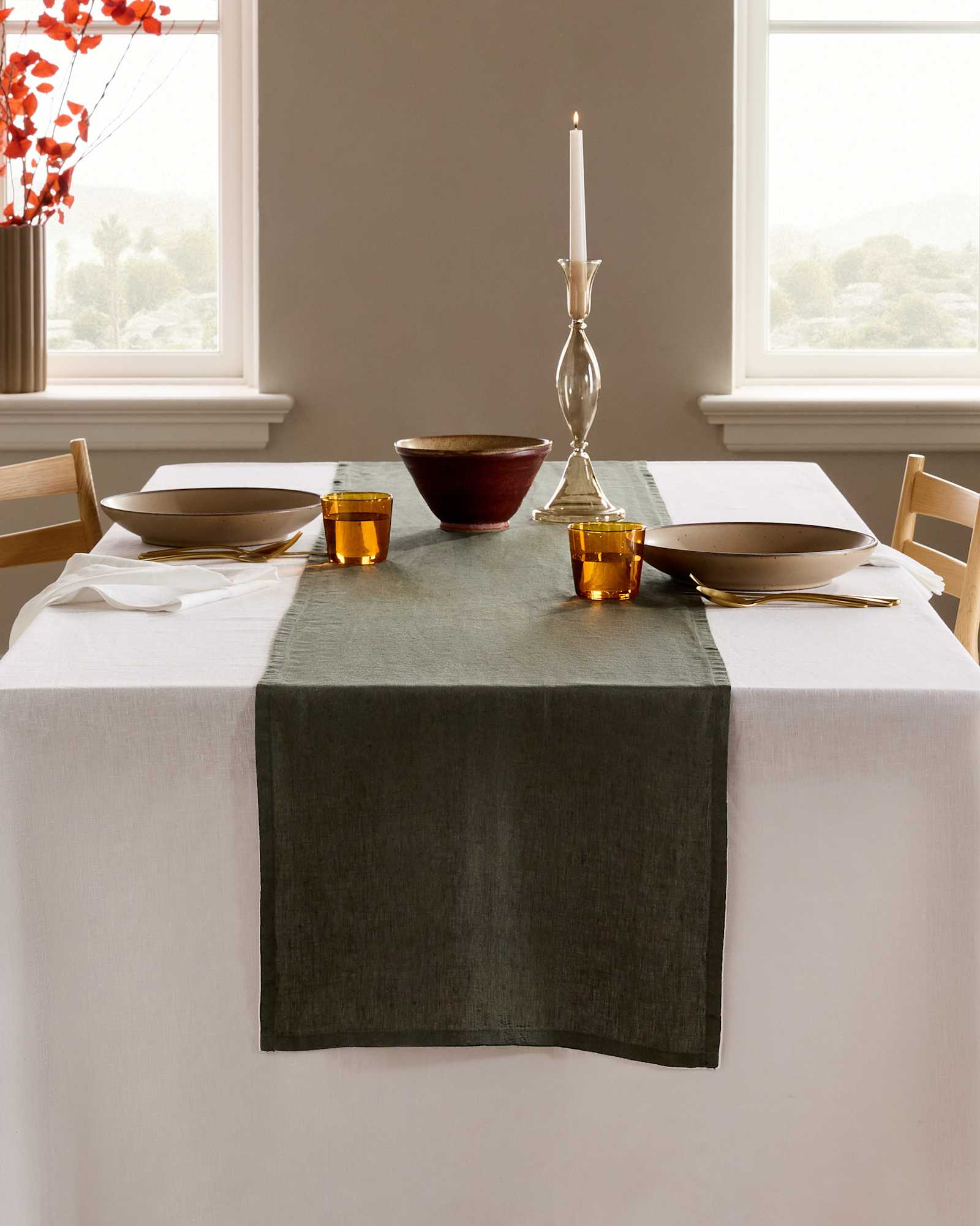 pine European Linen Table Runner