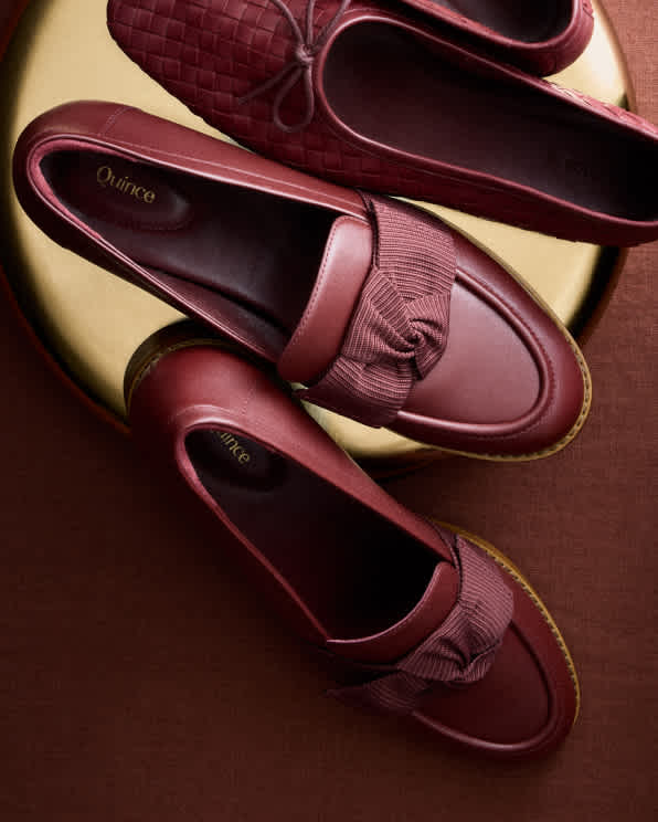 pennyloafers Wine Italian Leather Bow Penny Loafer